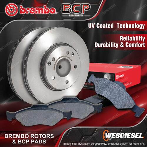 Front Brembo Disc Brake Rotors + BCP Pads for Citroen C4 Dodge Avenger Caliber