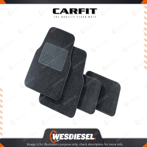 Carfit 4 Piece Set Protecta Black Carpet Mats FR 66cm x 45cm / RR 33cm x 44cm