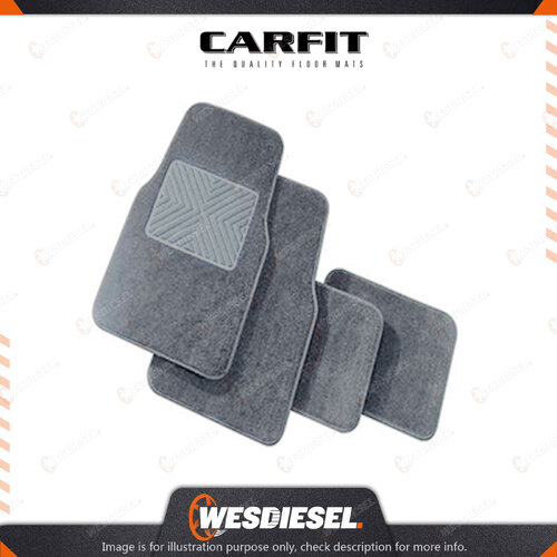 Carfit 4 Piece Set Protecta Grey Carpet Mats FR 66cm x 45cm / RR 33cm x 44cm