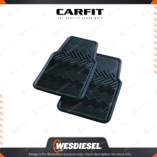 Carfit 2 Piece Set Terrain Black Front Rubber Mats 74cm x 46cm - Quality Carpet