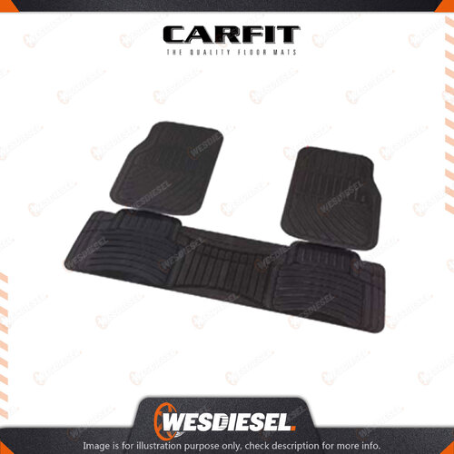 Carfit 3 Piece Set Perfect Fit Black Rubber Mats FR 65cm x 46cm/RR 44cm x 144cm