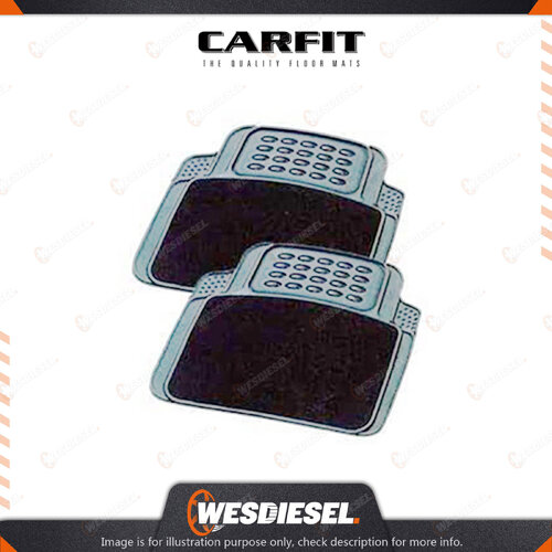 Carfit 2 Piece Set Majestic Grey Rear Carpet Rubber Mats 43cm x 46cm