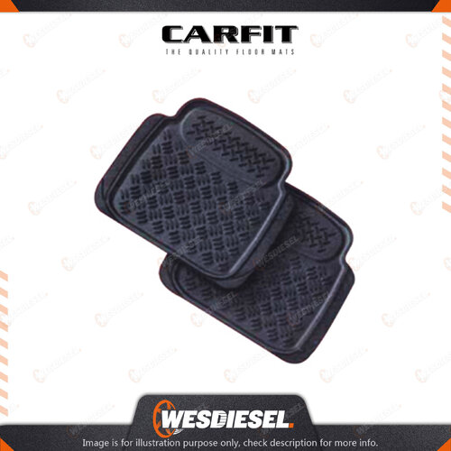 Carfit 2 Piece Set Sentry Black Rear Rubber Mats 43cm x 47cm - Quality Carpet