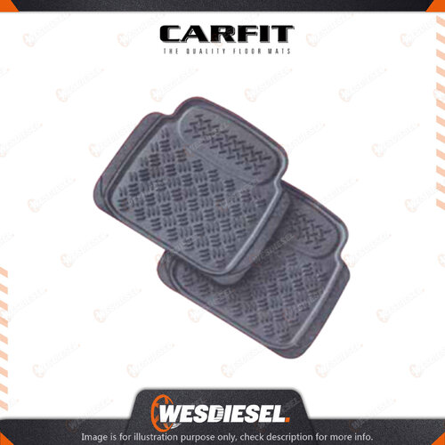 Carfit 2 Piece Set Sentry Grey Rear Rubber Mats 43cm x 47cm Premium Quality