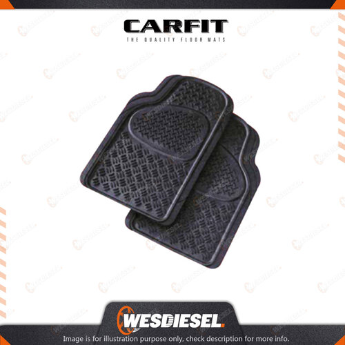 Carfit 2 Piece Set Sentry Black Front Rubber Mats 71cm x 45cm - Quality Carpet