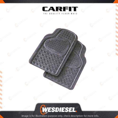 Carfit 2 Piece Set Sentry Clear Front Rubber Mats - 71cm x 45cm Quality Carpet