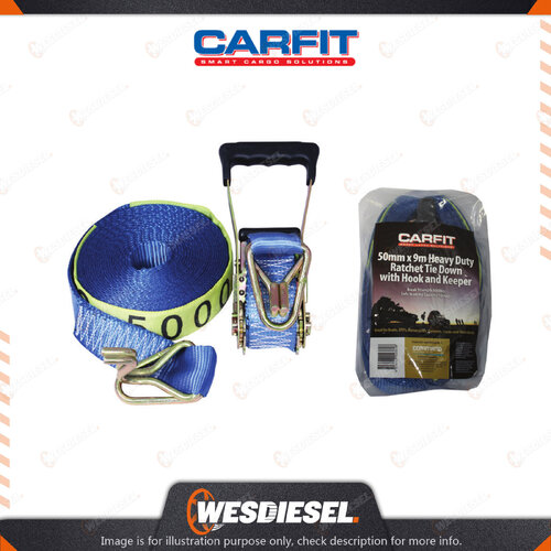 Carfit Heavy Duty Ratchet Tie Down 50MM X 9M With Hook And Keeper