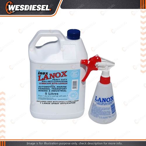 Inox Lanox MX4 Lanolin Lubricant Spray 5L + Free Applicator Fast Postage