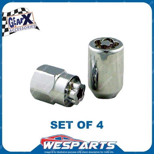 Set of 4 GearX Brand Conical Wheel Lock Nuts 1/2" Automative Parts