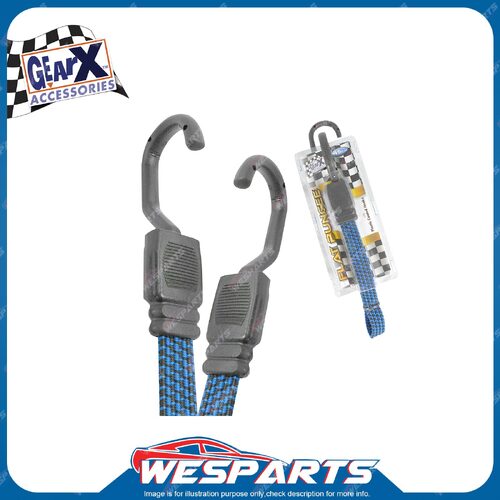 1 x GearX Blue Flat Bungee Strap With Hooks Length 45mm Automative Parts