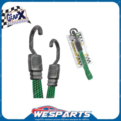 1 x GearX Green Flat Bungee Strap With Hooks Length 75mm Automative Parts