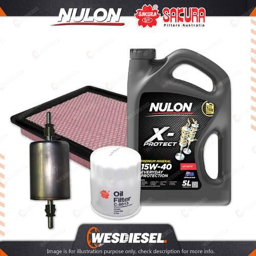 Oil Air Fuel Filter + 5L PRO15W40 Oil Service Kit for Holden Commodore VT V6 3.8