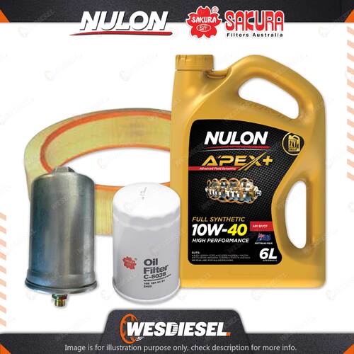 Oil Air Fuel Filter 6L APX10W40 Oil Service Kit for Mercedes Benz 260E W124 2.6L