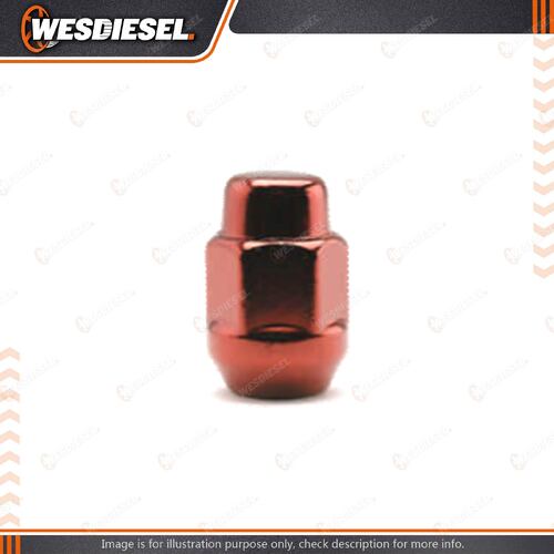 1 pc The Wheel Doctor 7/16 Inch Taper Seat Nuts Red Package Of Four